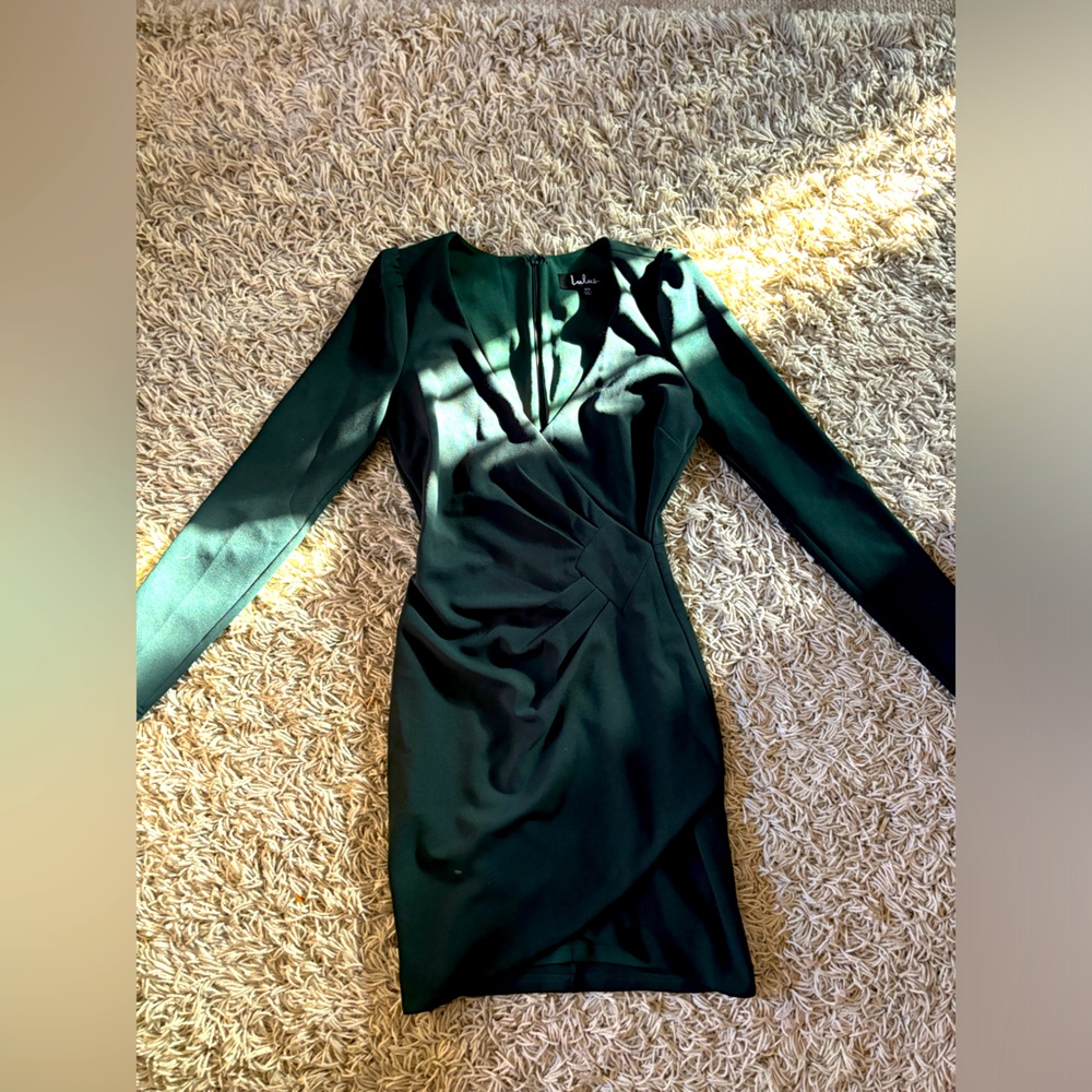 Lulu’s Forest Green Fall/Winter Wedding Guest Dress Size X-Small